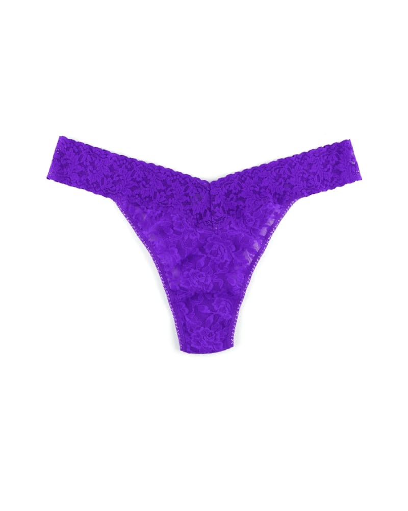 Front of a size one-size-fits-all SIGNATURE LACE PLUS THONG in MAJP-MAJESTIC PURPLE by Hanky Panky. | dia_product_style_image_id:272610